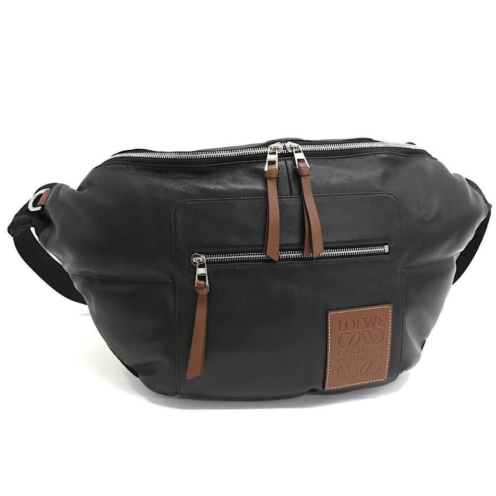 Loewe Puffy Bum Bag Body Leather Black Anagram